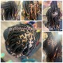 Loc Retwist and 2 strand style (above shoulder)