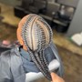 4-6 stitch feed in braids w/designs