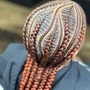 4-6 stitch feed in braids w/designs