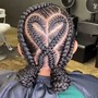 4-6 stitch feed in braids w/designs