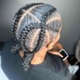 4-6 stitch feed in braids w/designs