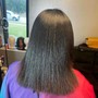 shampoo + finish relaxed straight hair