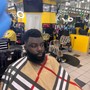 Mens haircut and beard