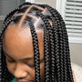 Kid's box Braids with natural hair