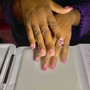 Long French Tip Bling Acrylic Set