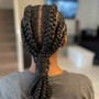 Large Braids in ponytail 6-10 braids