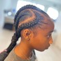 Girls Age 5-9 half braids half plats