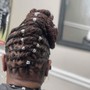 Loc Retwist + Style (Up Do)