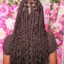 Medium knotless Braids mid back