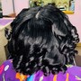 Individual tracks glued in and blended with natural hair for fullness, length or both