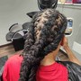 Loc finish styles flat braid, twist