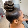 Natural hair sleek ponytail