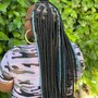 Fulani braids with knotless individuals in the back