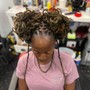 Large knot less braids over locs