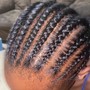 Feed- in braids straight back