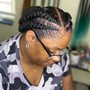 Feed- in braids straight back