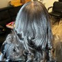 Silk press special with clip ins