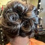 Quickweave w/ pin up with curls (updo)