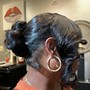 Quickweave w/ pin up with curls (updo)