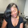 shampoo + finish relaxed straight hair