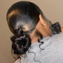 Sleek knot buns (low or high)