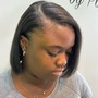 Natural hair trim with blow dry