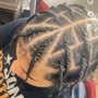 Natural hair Braids- fade cut