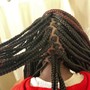 Small waist length knotless Senegalese with curls (ISLAND TWISTS)