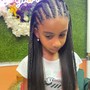 Kid's singles in back and cornrows at top with natural hair