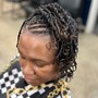 Two Dutch/French braids on natural hair