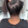 Touch up Ponytail( half up half down style)