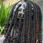 Box Braids on Slight Fade – Shoulder Length or Shorter