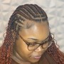 Half quick weave with feed in braids