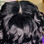 Individual tracks glued in and blended with natural hair for fullness, length or both