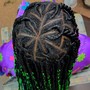 Med knotless mid back hair included