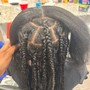 Updo feedin cornrow ponytail