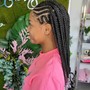 Tribal scalp braids with medium knotless individuals