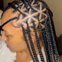 Mid back length knotless braids