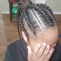 Half feed in Half knotless Braids (MED)