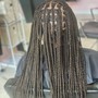 Goddess Locs with synthetic curls(Midback)