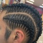 Cornrows w/ design