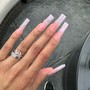 Acrylic Overlay pink and white ombré