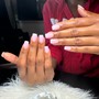 Acrylic Overlay pink and white ombré