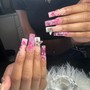 Acrylic Overlay pink and white ombré