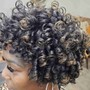 Crochet style with wavy or curly hair