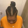 Cornrows in front with tracks in back