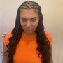 Cornrows in front with tracks in back