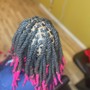 Loc Re-twist timely 2 strands or braids (pelvic/butt length)