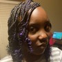 Knotless braids, top cornrow braids with individual knotless in the back, Boho braids