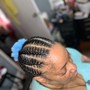 Bantu knots with hair added